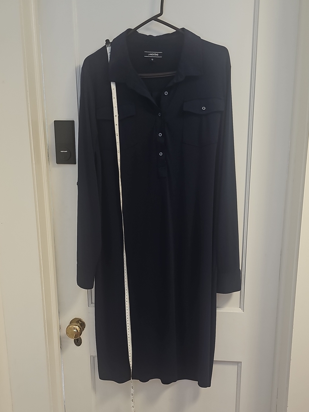 Lands' End Navy Long Sleeve Shirt Dress